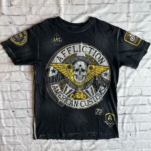 Affliction American Customs Men’s Short Sleeve T-shirt medium motorcycle Moto